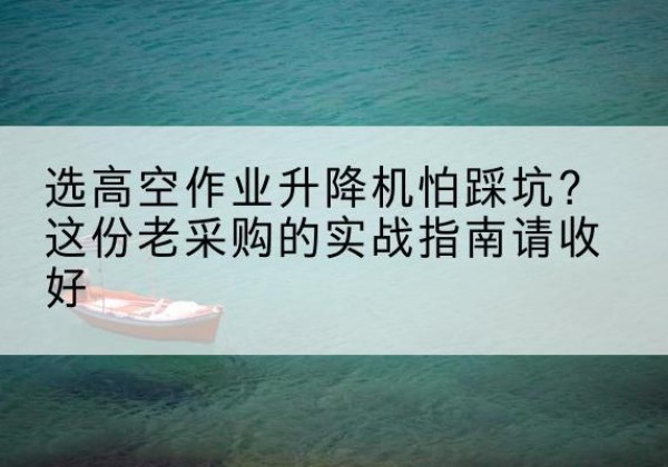 田阳高空作业升降机厂家推荐-选高空作业升降机怕踩坑？这份老采购的实战指南请收好