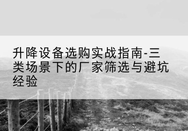 田阳移动式升降机厂家推荐-升降设备选购实战指南-三类场景下的厂家筛选与避坑经验