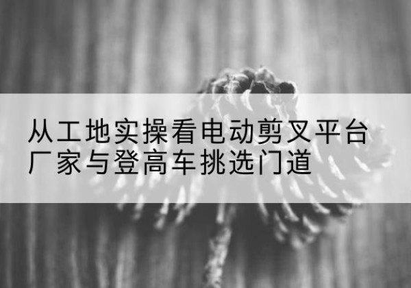 田阳电动剪叉升降平台厂家-从工地实操看电动剪叉平台厂家与登高车挑选门道